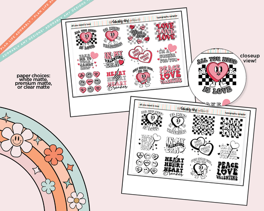 All You Need is Love Deco Typography Sampler Planner Stickers