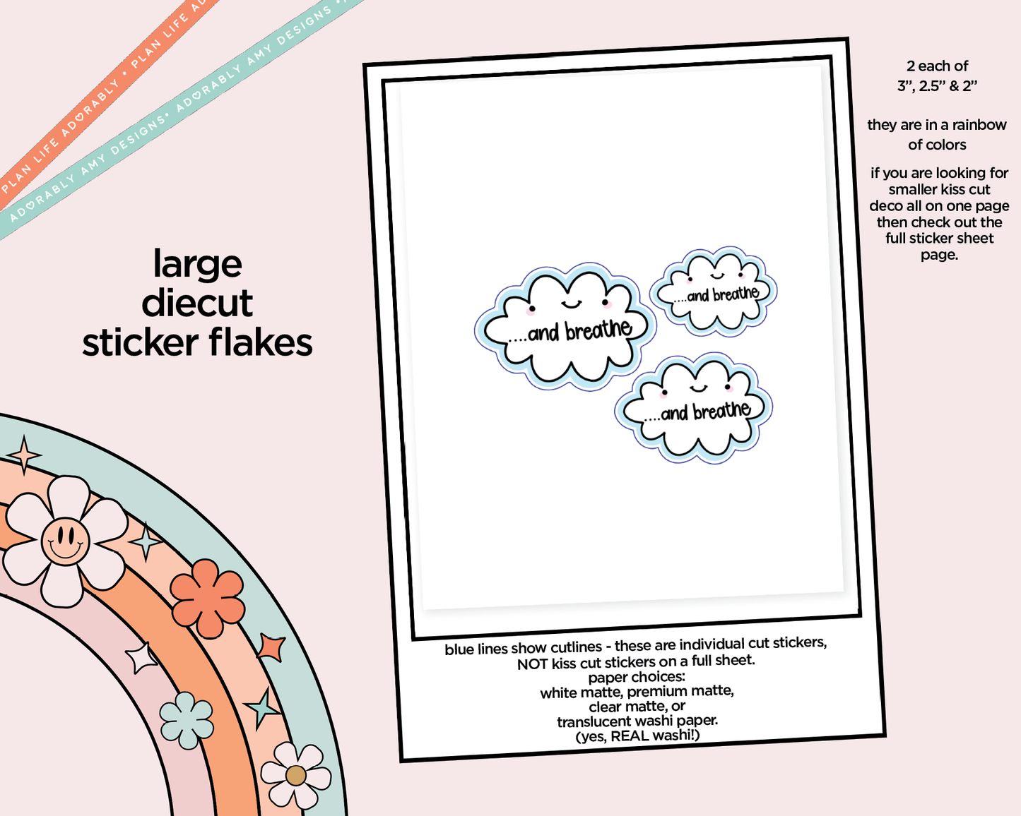 And Breathe Typography Sampler Planner Stickers