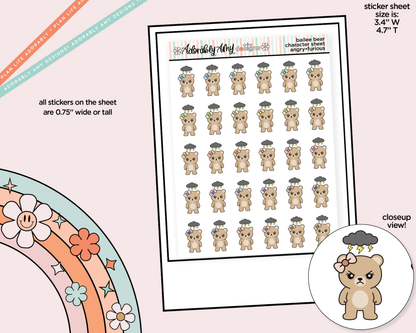 Bailee Bear Angry-Furious Decoration Character Planner Stickers