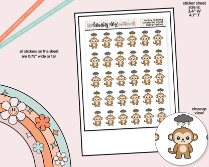 Monty the Monkey Angry-Furious Decoration Character Planner Stickers