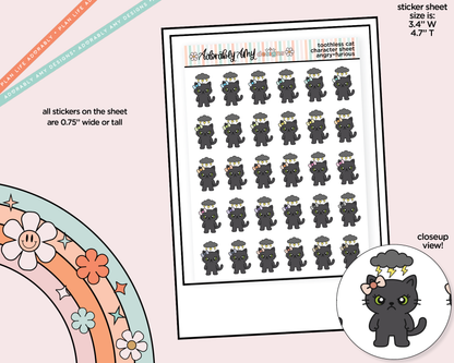 Toothless Cat Angry-Furious Decoration Character Planner Stickers