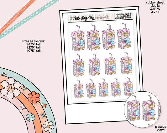 Anti Ice Juice Typography Sampler Planner Stickers - Adorably Amy Designs