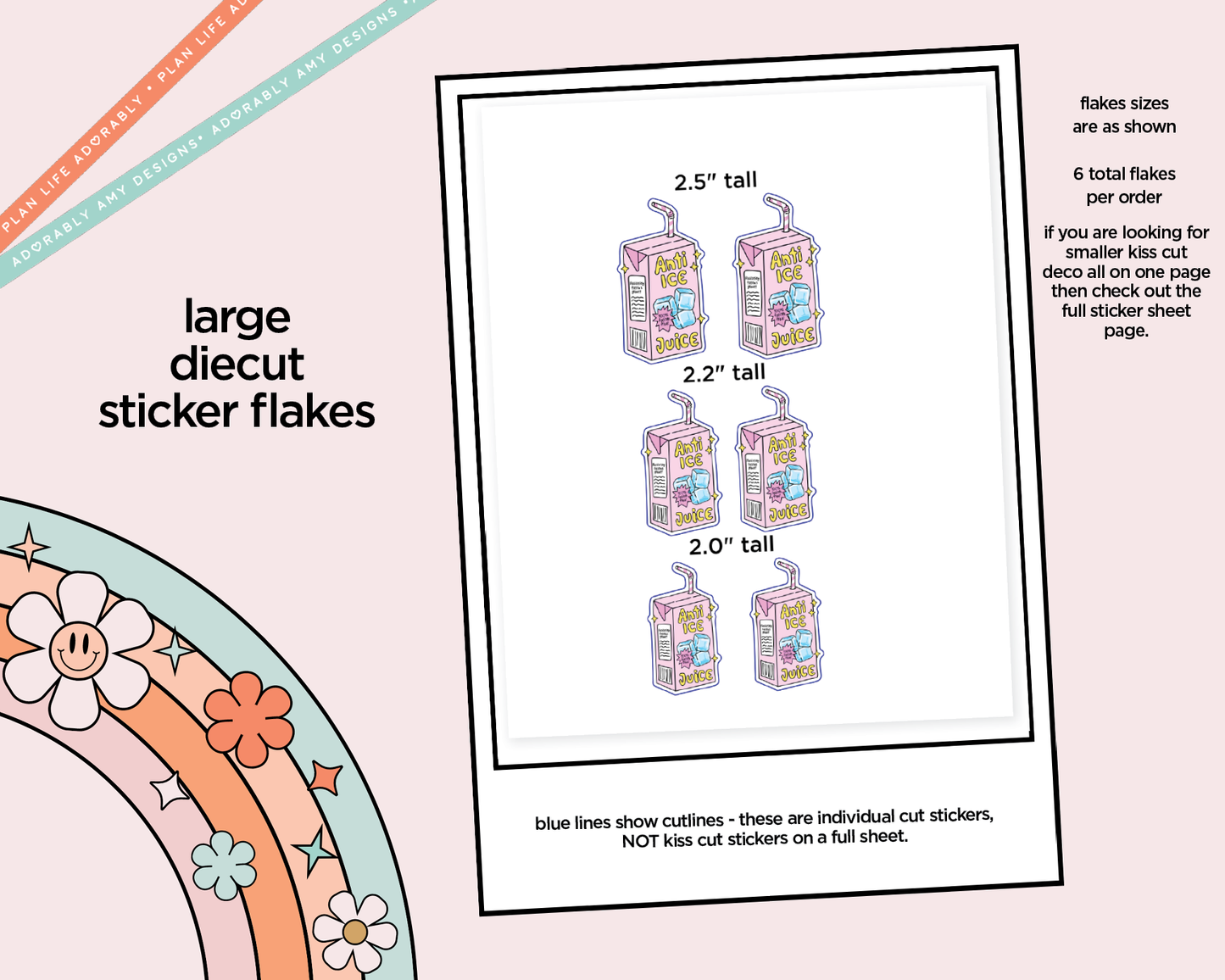 Anti Ice Juice Typography Sampler Planner Stickers - Adorably Amy Designs