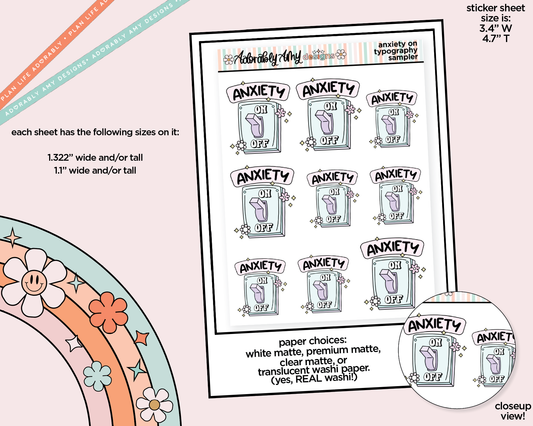 Anxiety On Typography Sampler Planner Stickers