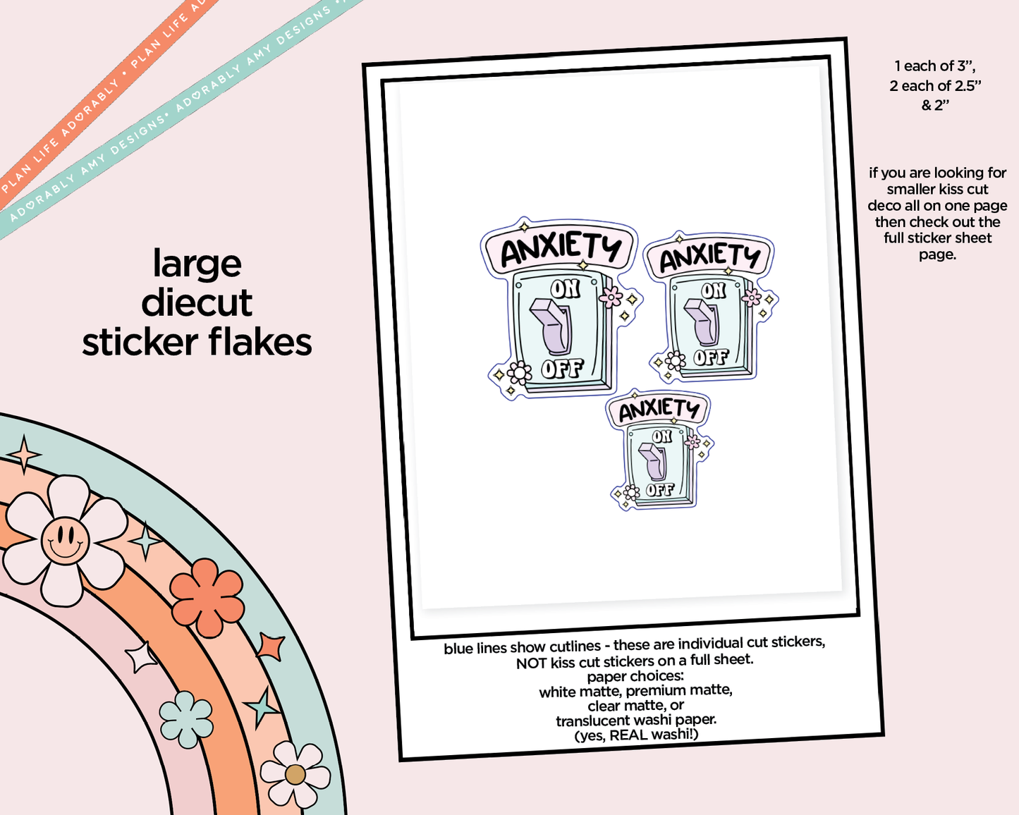 Anxiety On Typography Sampler Planner Stickers