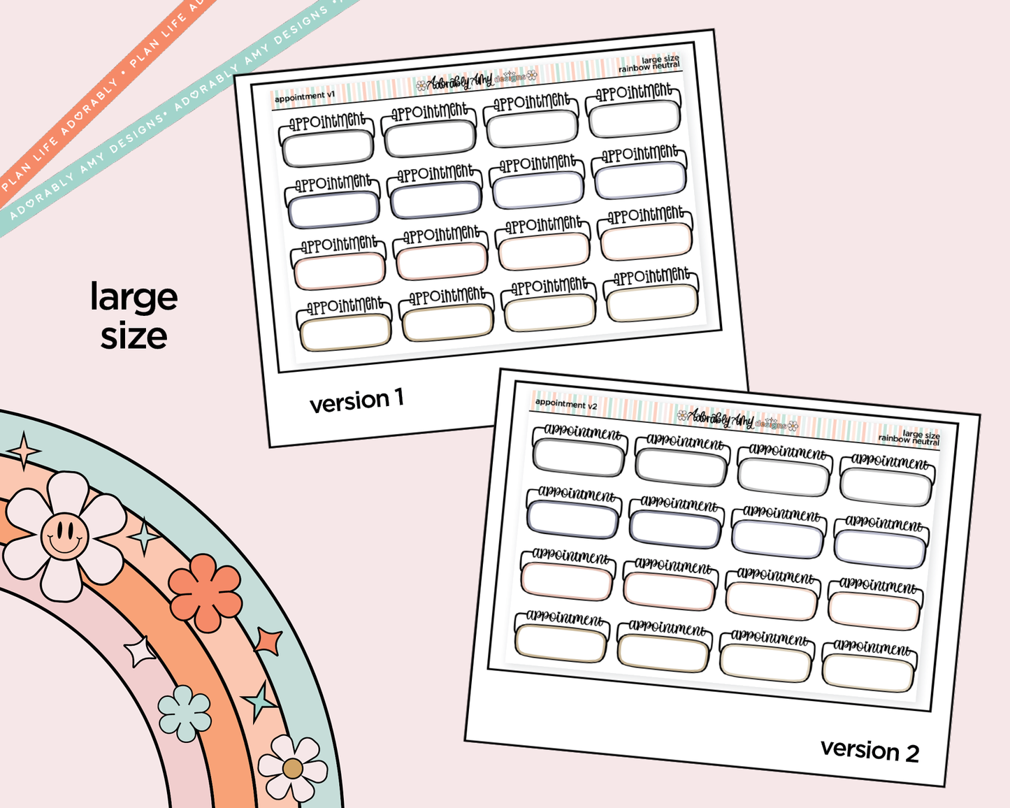 Rainbow Appointment - 2 Versions Boxes Large/Jumbo Size Stickers
