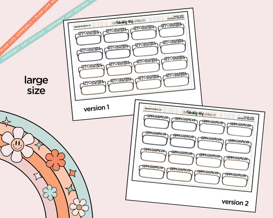 Rainbow Appointment - 2 Versions Boxes Large/Jumbo Size Stickers