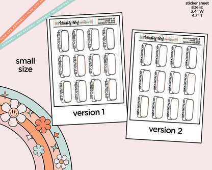 Rainbow Appointment Boxes Small Size Planner Stickers
