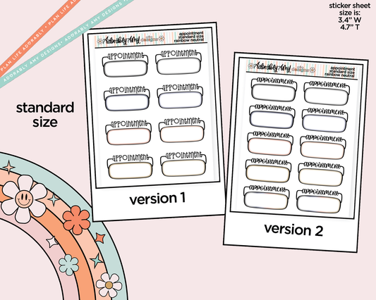 Rainbow Appointment - Two Versions Boxes Standard Size Stickers