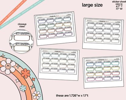 Rainbow Appointment - 2 Versions Boxes Large/Jumbo Size Stickers