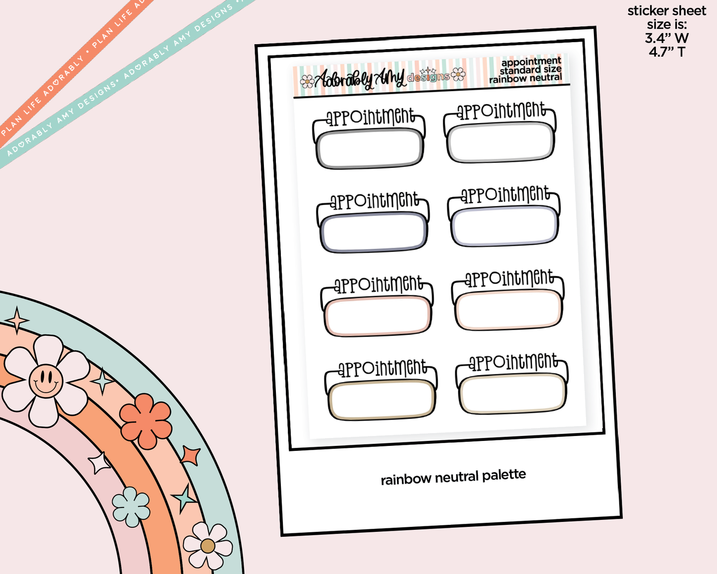 Rainbow Appointment - Two Versions Boxes Standard Size Stickers