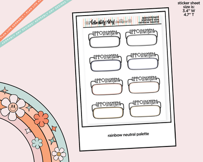 Rainbow Appointment - Two Versions Boxes Standard Size Stickers