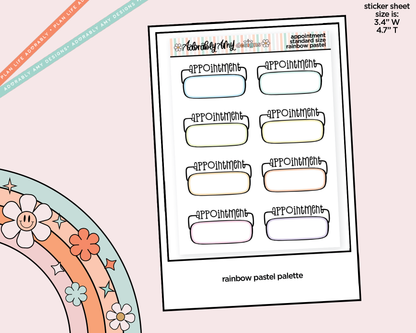 Rainbow Appointment - Two Versions Boxes Standard Size Stickers