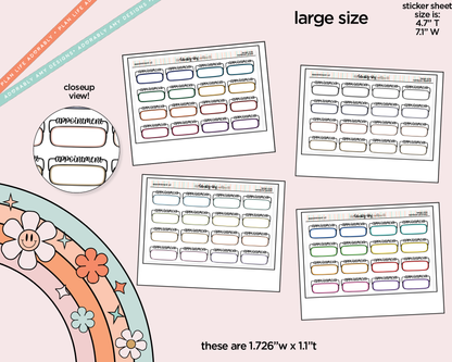 Rainbow Appointment - 2 Versions Boxes Large/Jumbo Size Stickers