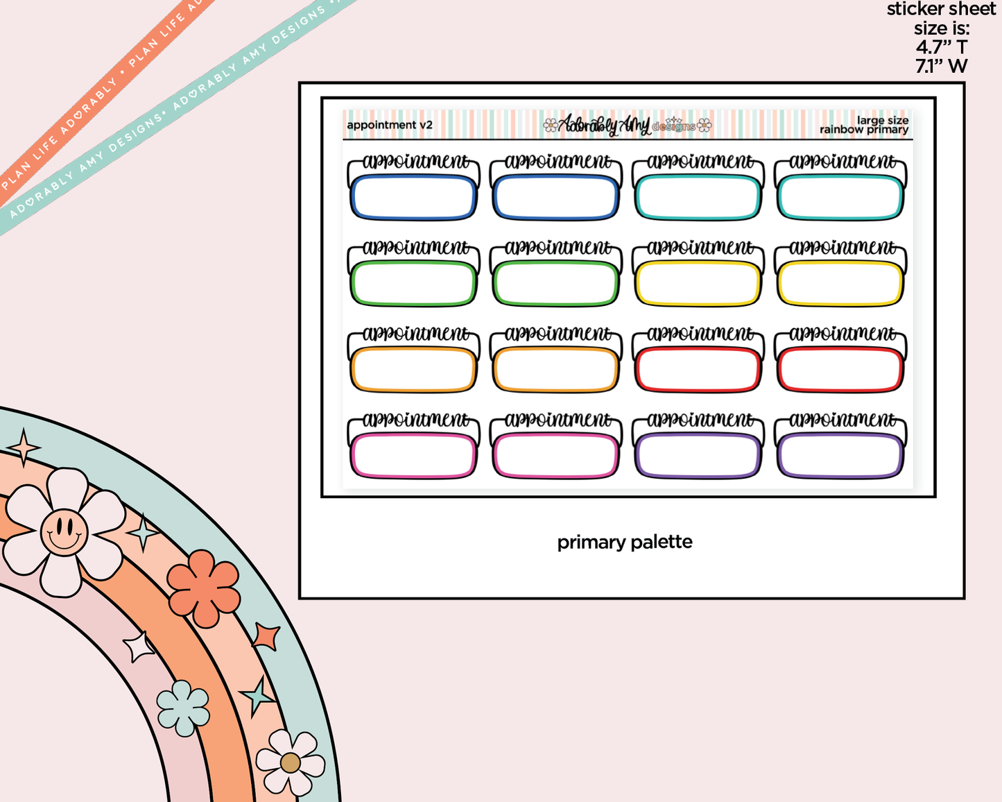Rainbow Appointment - 2 Versions Boxes Large/Jumbo Size Stickers