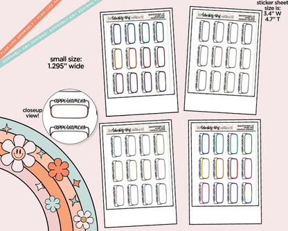 Rainbow Appointment Boxes Small Size Planner Stickers