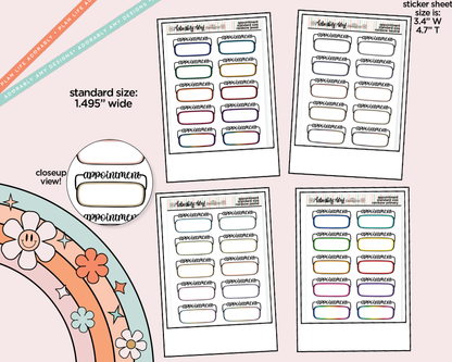 Rainbow Appointment - Two Versions Boxes Standard Size Stickers