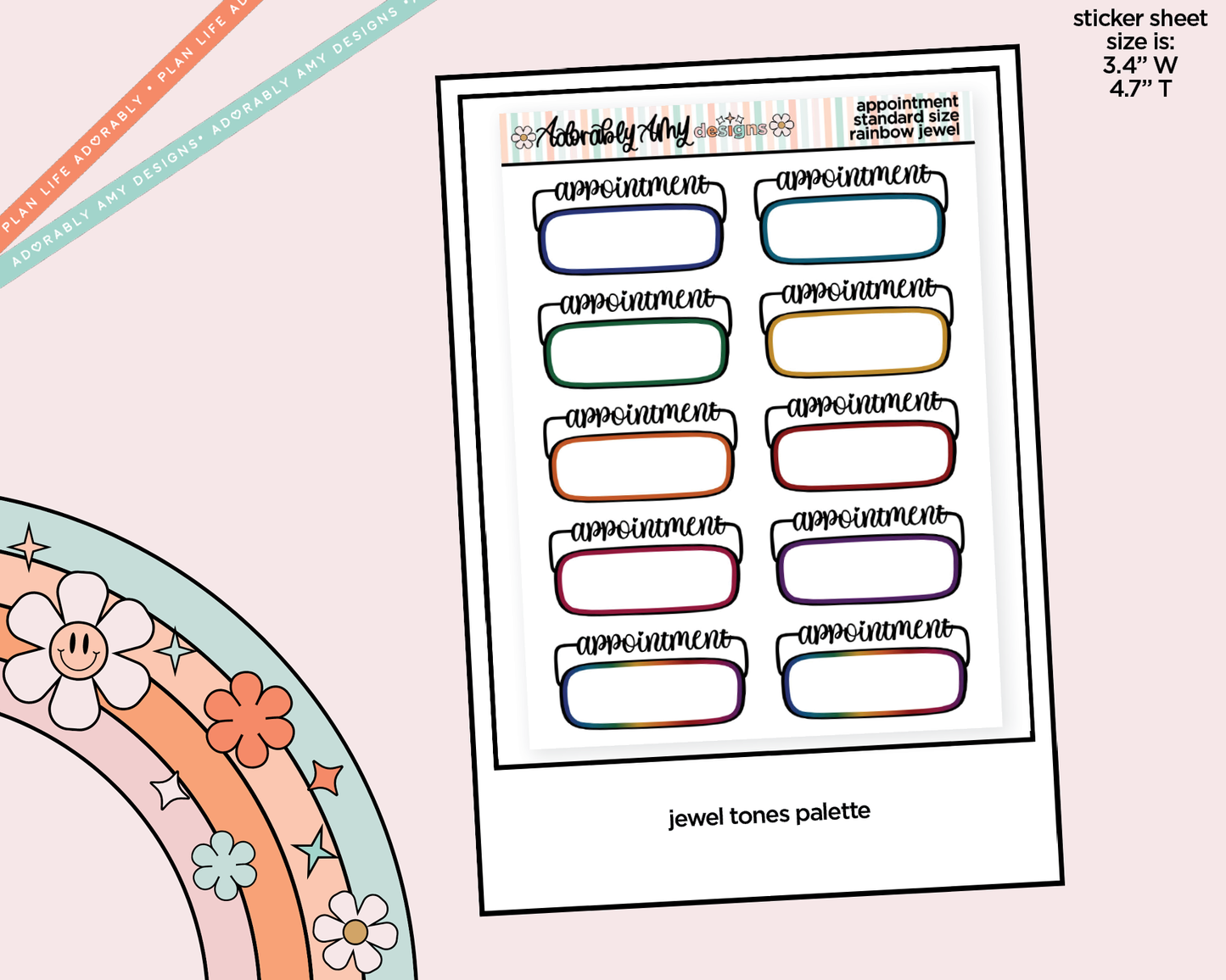 Rainbow Appointment - Two Versions Boxes Standard Size Stickers