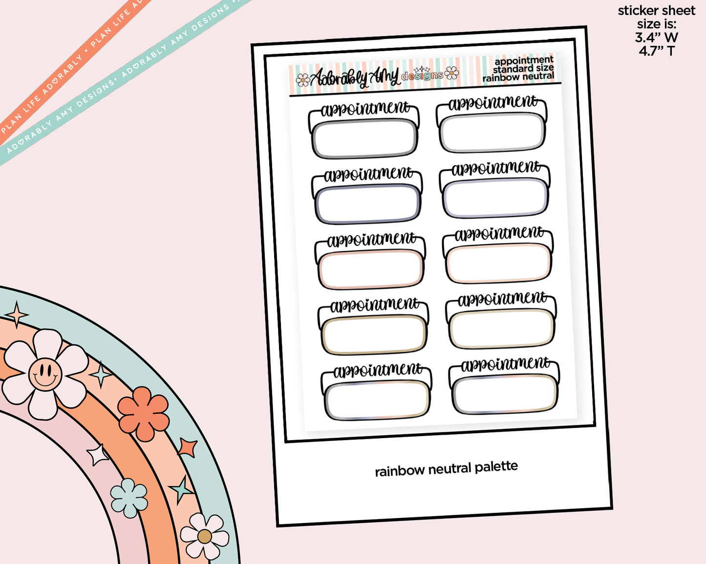 Rainbow Appointment - Two Versions Boxes Standard Size Stickers