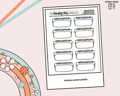 Rainbow Appointment - Two Versions Boxes Standard Size Stickers