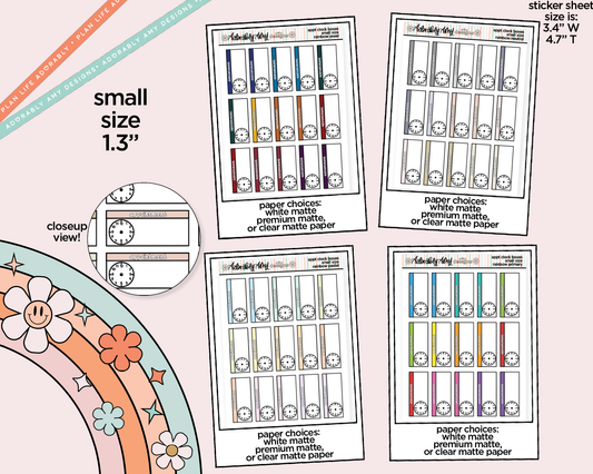 Small Rainbow Appointment Clocks Planner Stickers for Hobo Cousin or any Planner or Insert