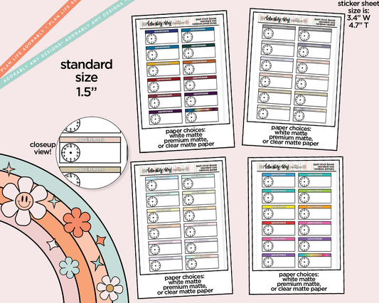 Rainbow Appointment Clock Stickers for any Standard Size Planner or Insert