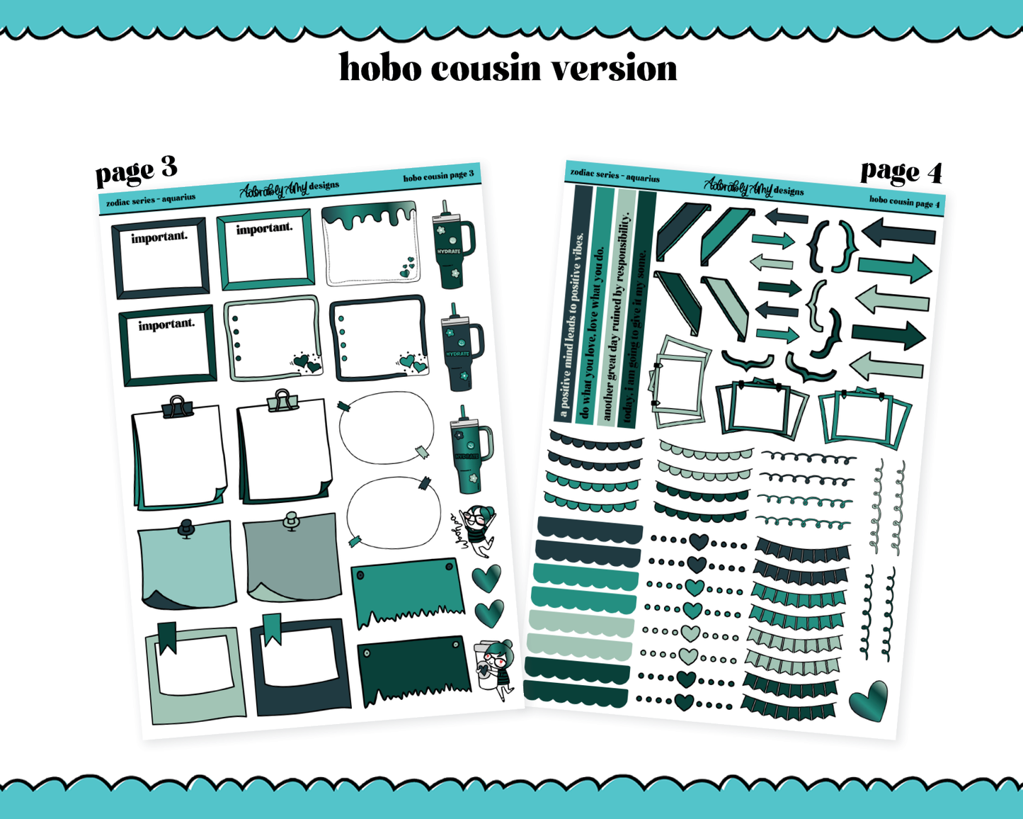 Zodiac Series - Aquarius Hobo Cousin Size Limited Edition Bundle