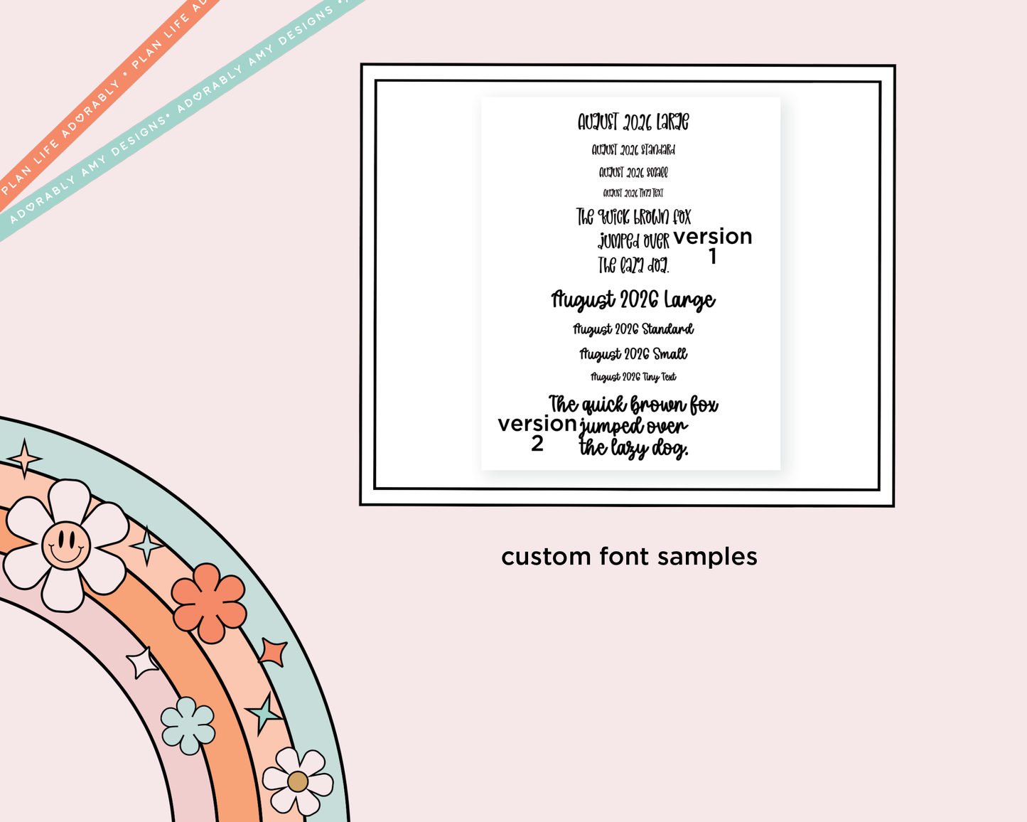August 2026 LE Custom Typography Sticker Reminder Planner Stickers