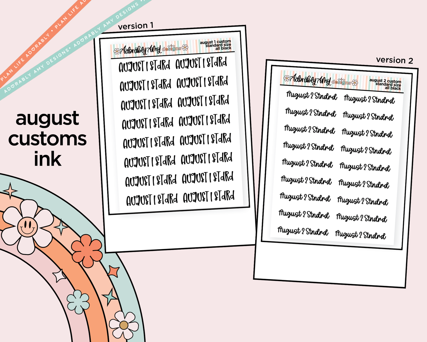 August 2026 LE Custom Typography Sticker Reminder Planner Stickers