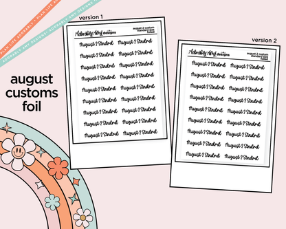 August 2026 LE Foiled Custom Word/Phrase Stickers Planner Stickers