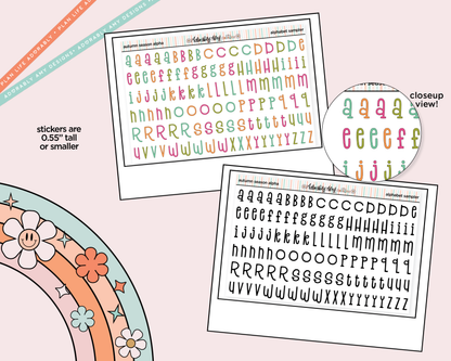 Autumn Season Alphabet Stickers Deco Typography Sampler Planner Stickers
