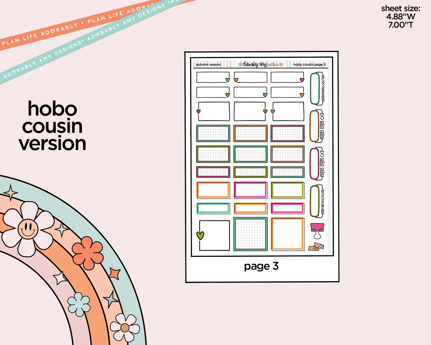 Hobonichi Cousin Weekly Autumn Season Planner Sticker Kit for Hobo Cousin or Similar Planners
