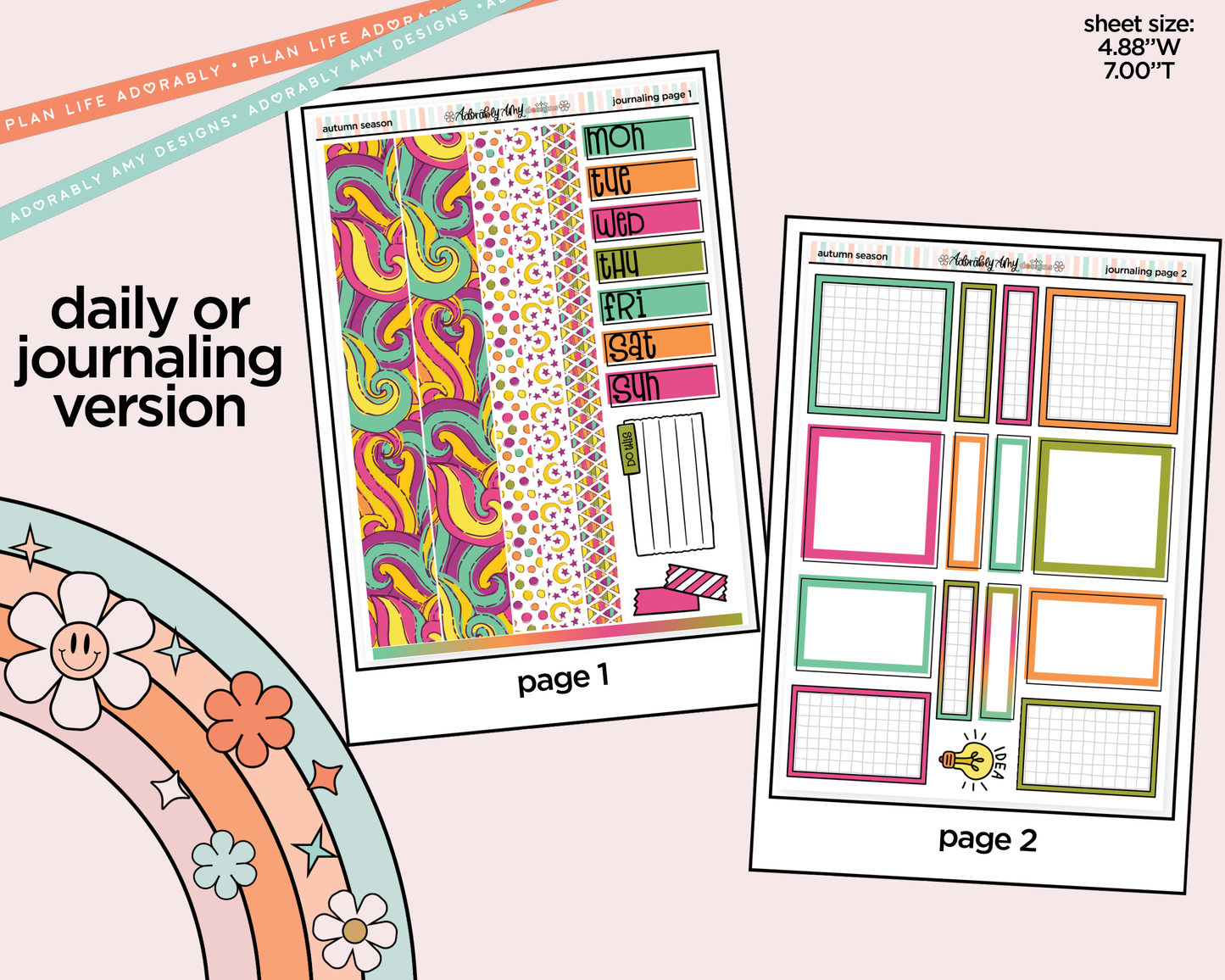 Journaling and Daily Planning Autumn Season Planner Sticker Kit