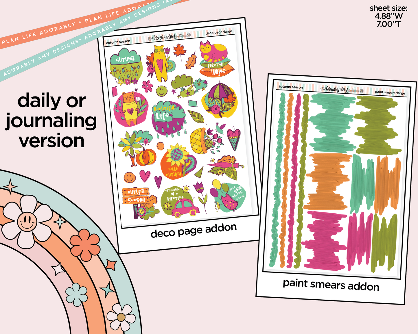 Journaling and Daily Planning Autumn Season Planner Sticker Kit