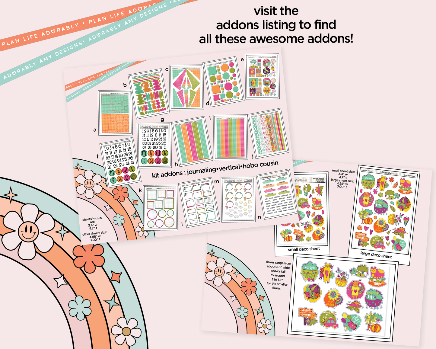 Vertical Autumn Season Kit for Vertical Standard Size Planners or Insert