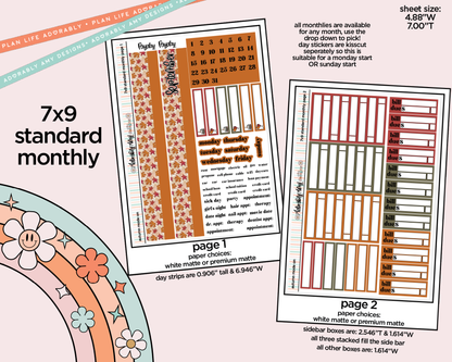 Standard 7x9 Monthly Pick Your Month Autumn Mode On Planner Sticker Kit for some 7x9 Planners