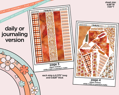 Journaling and Daily Planning Autumn Mode On Planner Sticker Kit