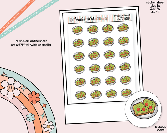 Avocado Toast Doodled Icon Stickers