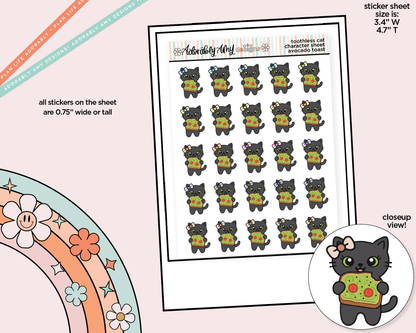 Toothless Cat Avocado Toast Decoration Character Planner Stickers