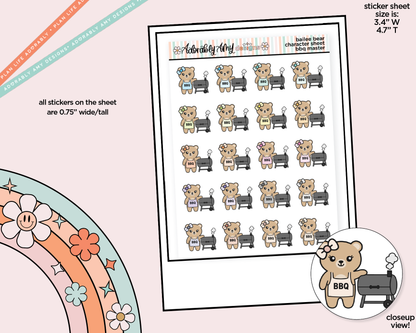 Bailee Bear BBQ-Smoker Master Decoration Character Planner Stickers - Adorably Amy Designs