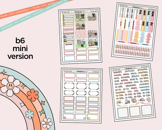 Mini B6 The Cutie Trio Back to School Planner Sticker Kit sized for ANY Vertical Insert