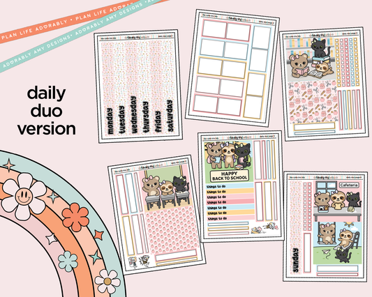 Daily Duo The Cutie Trio Back to School Weekly Planner Sticker Kit for Daily Duo Planner