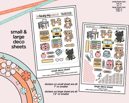 The Cutie Trio Back to School Weekly Kit Deco Pages - All Sizes