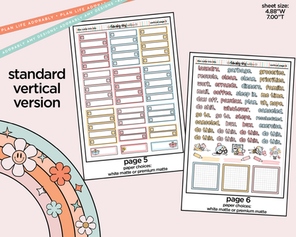 Vertical The Cutie Trio Back to School Weekly Sticker Kit for Vertical Standard Size Planners or Insert