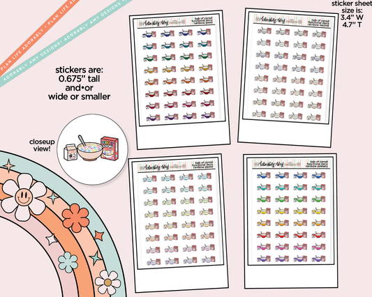 Rainbow Big Ass Bowl of Cereal Doodled Icon Stickers