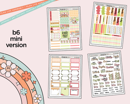 Mini B6 Back to School Vibes  Planner Sticker Kit sized for ANY Vertical Insert