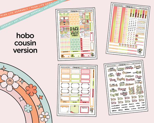 Hobonichi Cousin Weekly Back to School Vibes Planner Sticker Kit for Hobo Cousin or Similar Planners