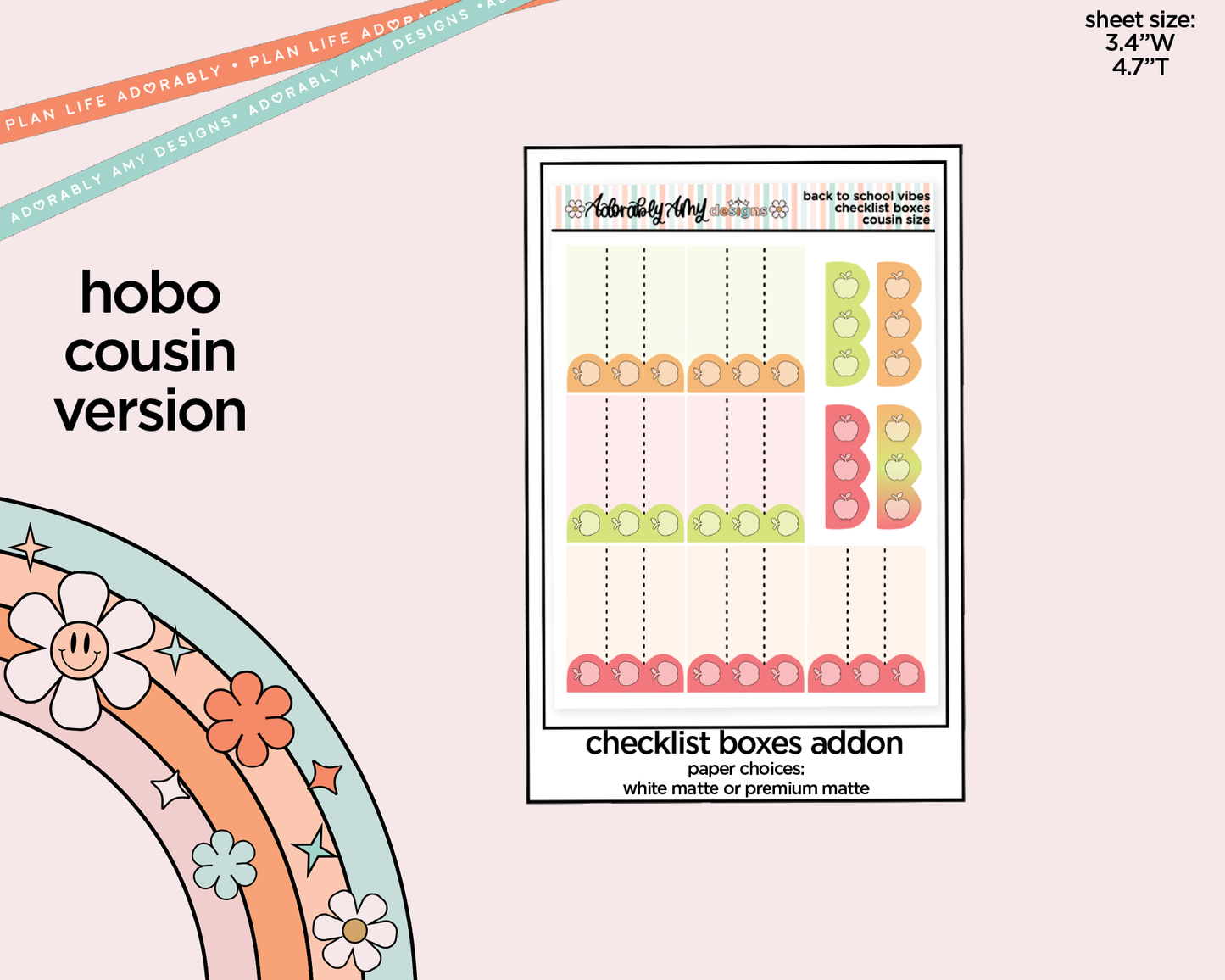 Hobonichi Cousin Weekly Back to School Vibes Planner Sticker Kit for Hobo Cousin or Similar Planners