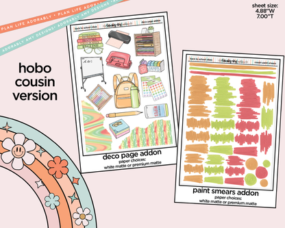 Hobonichi Cousin Weekly Back to School Vibes Planner Sticker Kit for Hobo Cousin or Similar Planners