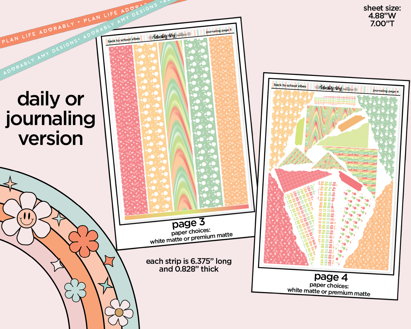 Journaling and Daily Planning Back to School Vibes Planner Sticker Kit